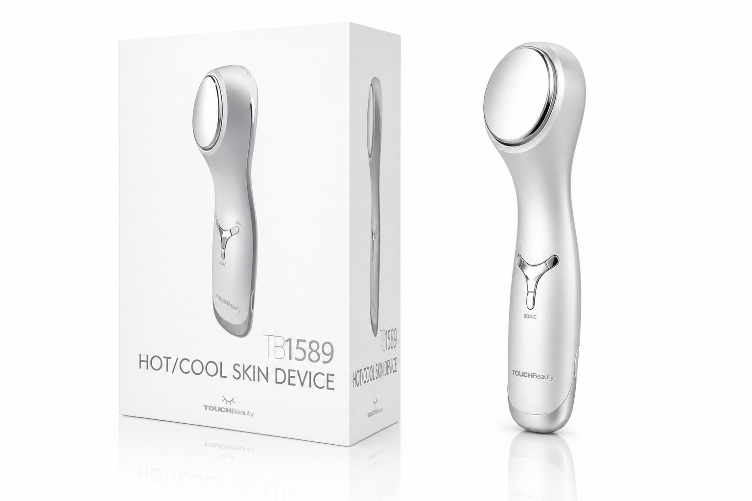 Dispositivo TOUCHBeauty TB-1589 con el embalaje blanco